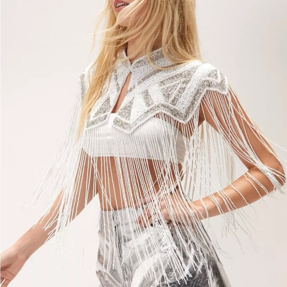 Elegant Beaded Fringe Top